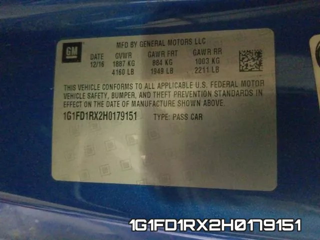 1G1FD1RX2H0179151 фото 2