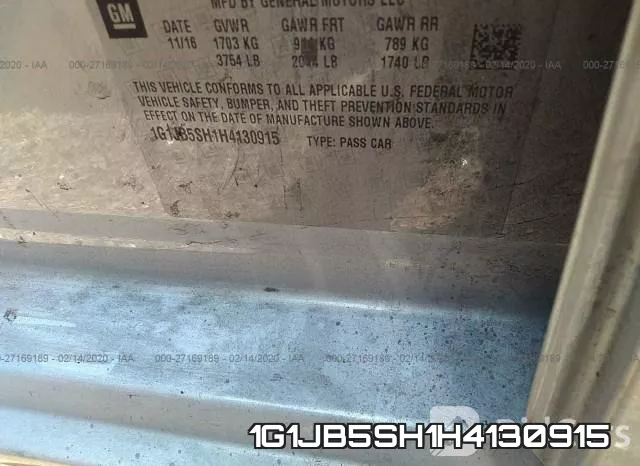 1G1JB5SH1H4130915 фото 10
