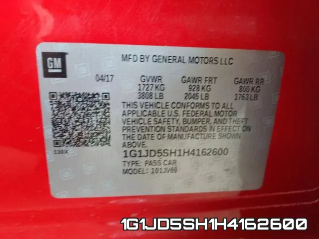 1G1JD5SH1H4162600 фото 2
