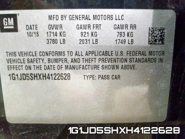 1G1JD5SHXH4122628 фото 2