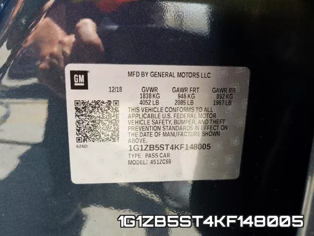 1G1ZB5ST4KF148005 фото 2