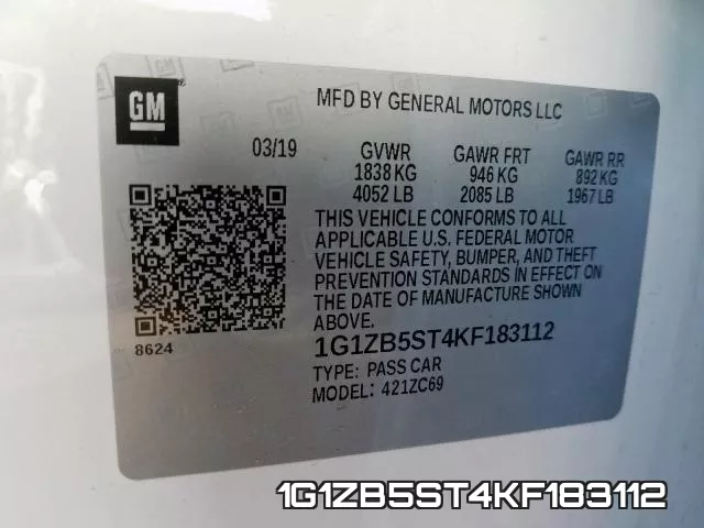 1G1ZB5ST4KF183112 фото 2
