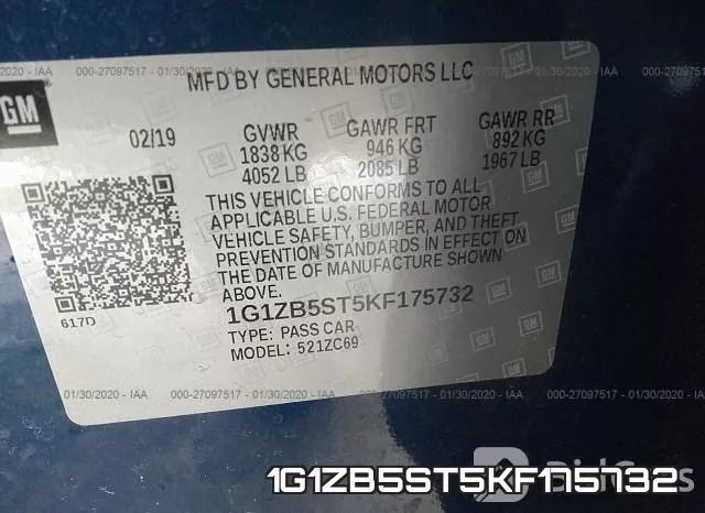 1G1ZB5ST5KF175732 фото 10