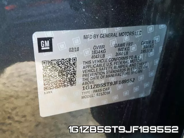 1G1ZB5ST9JF189552 фото 2