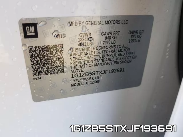 1G1ZB5STXJF193691 фото 2