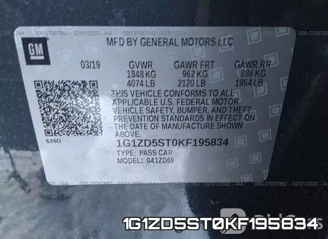 1G1ZD5ST0KF195834 фото 10