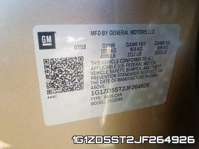 1G1ZD5ST2JF264926 фото 2