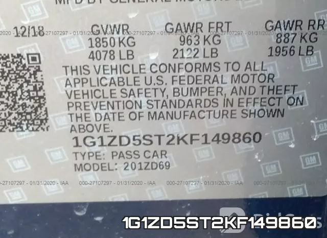 1G1ZD5ST2KF149860 фото 10