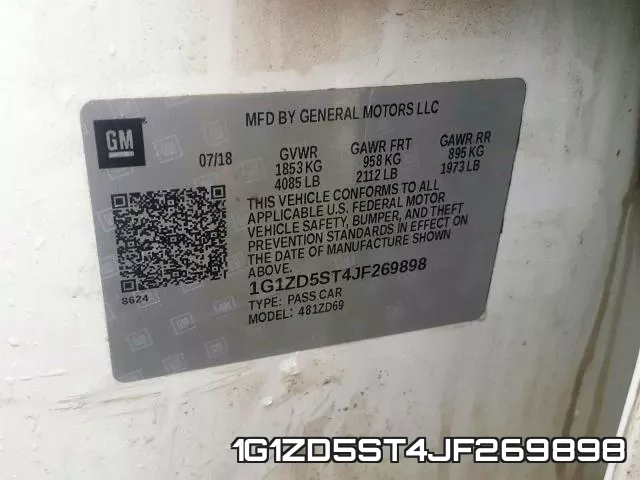 1G1ZD5ST4JF269898 фото 2