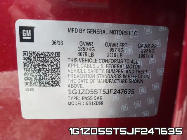 1G1ZD5ST5JF247635 фото 2