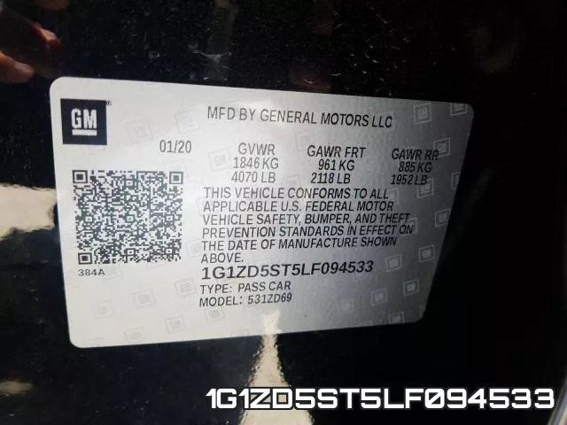 1G1ZD5ST5LF094533 фото 2
