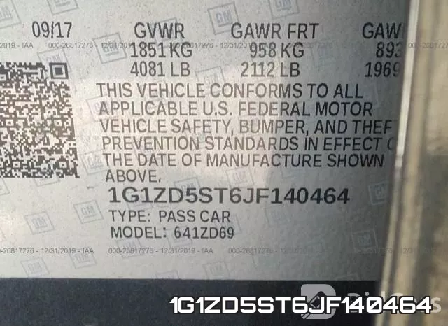 1G1ZD5ST6JF140464 фото 10