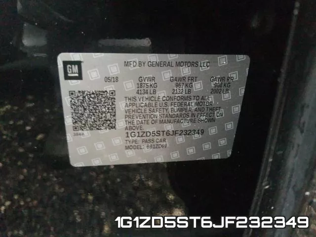 1G1ZD5ST6JF232349 фото 2