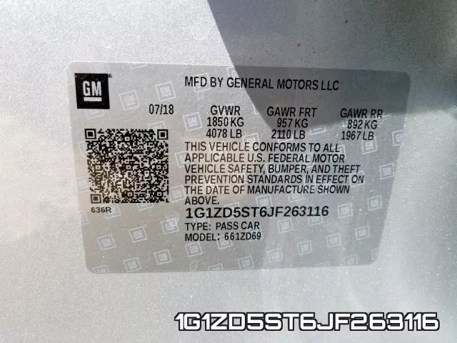 1G1ZD5ST6JF263116 фото 2