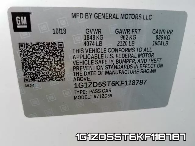 1G1ZD5ST6KF118787 фото 2
