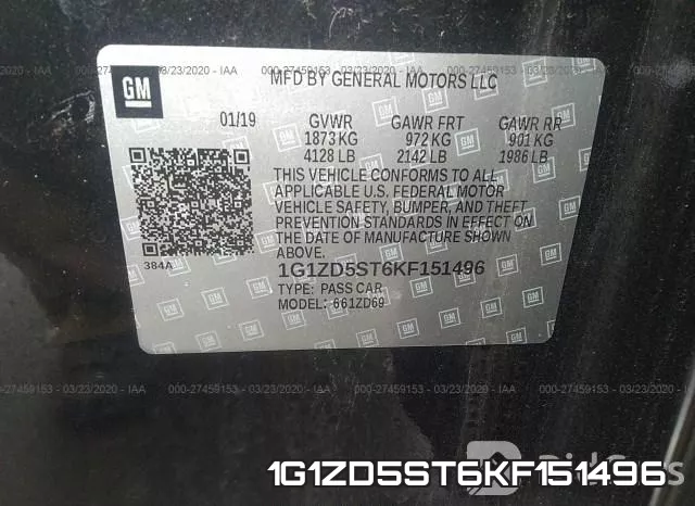 1G1ZD5ST6KF151496 фото 10