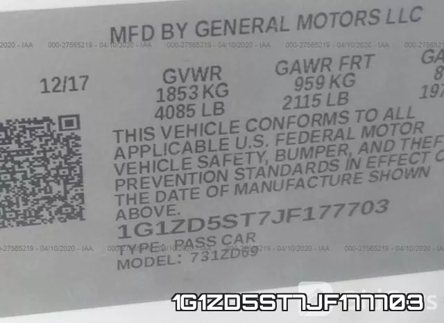 1G1ZD5ST7JF177703 фото 10