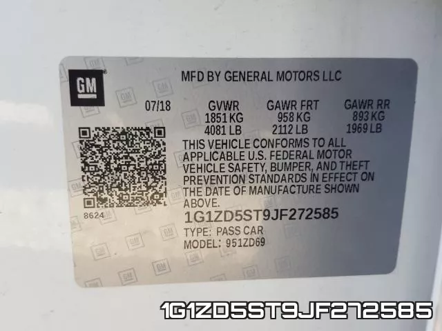 1G1ZD5ST9JF272585 фото 2