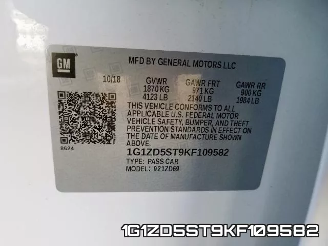 1G1ZD5ST9KF109582 фото 2