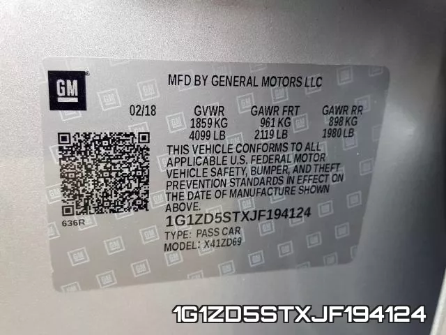 1G1ZD5STXJF194124 фото 2