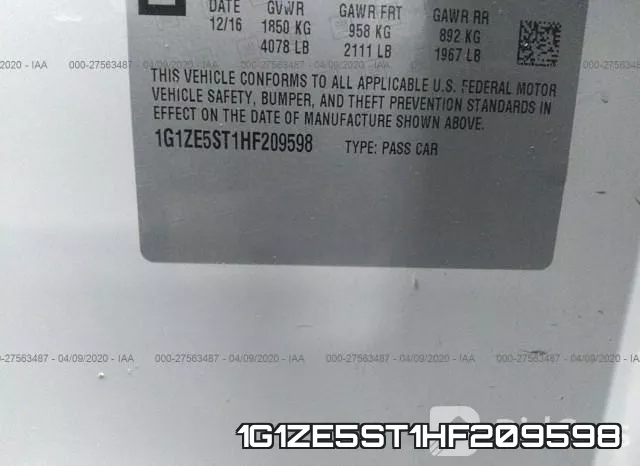 1G1ZE5ST1HF209598 фото 10