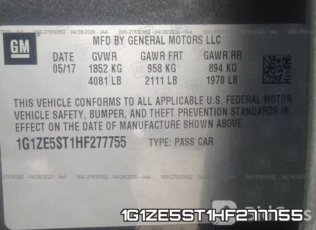 1G1ZE5ST1HF277755 фото 10