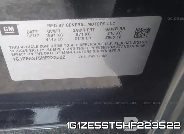 1G1ZE5ST5HF223522 фото 10
