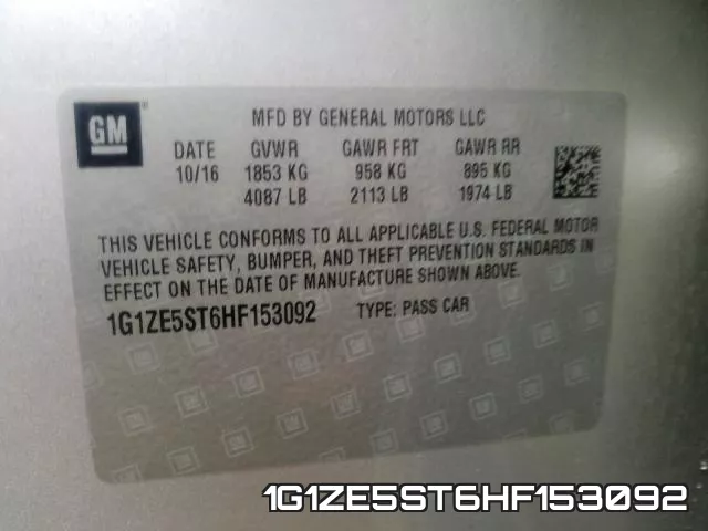 1G1ZE5ST6HF153092 фото 2