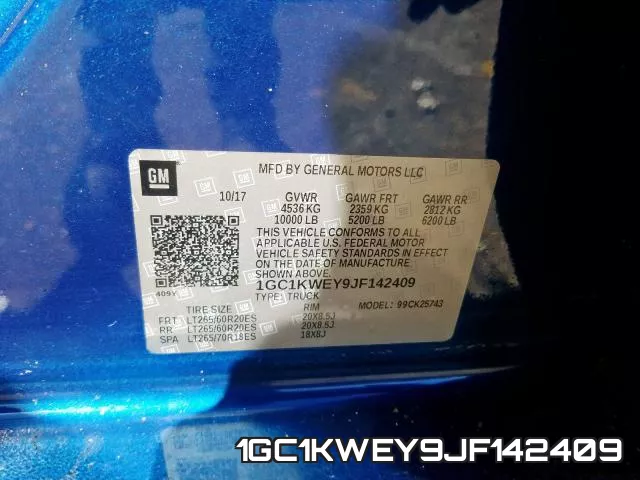 1GC1KWEY9JF142409 фото 2