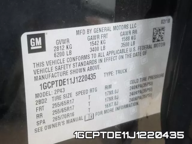 1GCPTDE11J1220435 фото 2