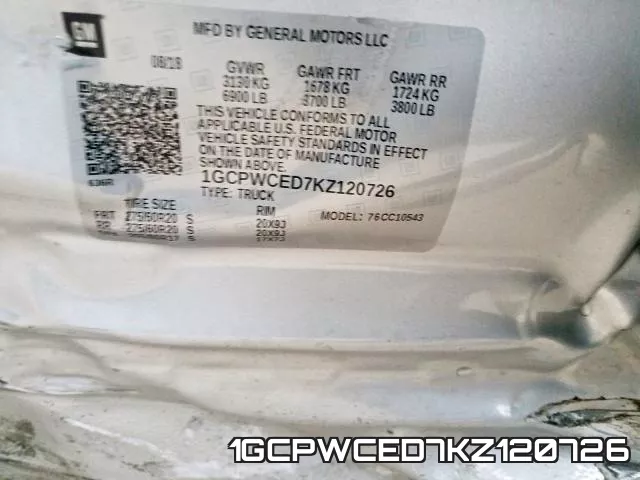 1GCPWCED7KZ120726 фото 2