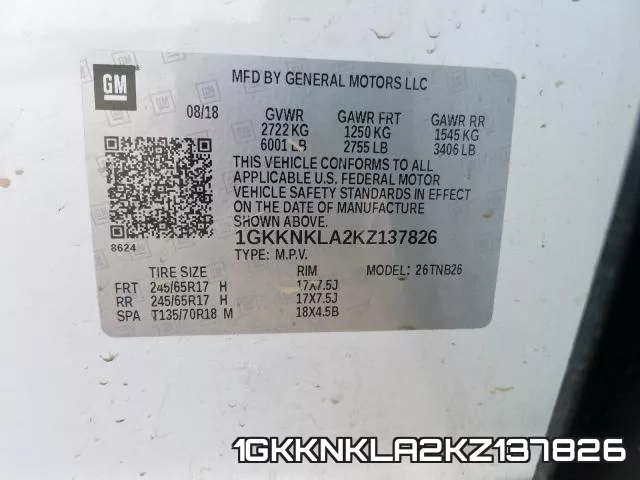 1GKKNKLA2KZ137826 фото 2