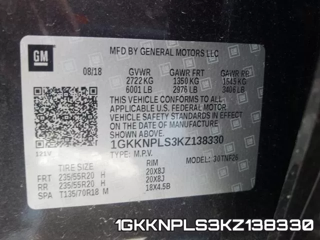 1GKKNPLS3KZ138330 фото 2