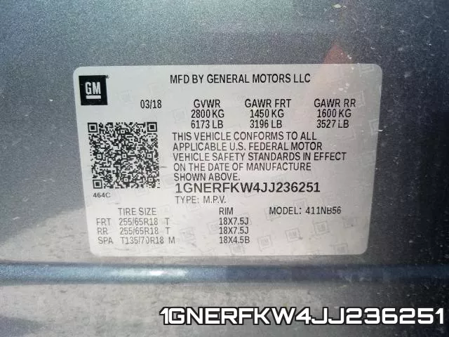1GNERFKW4JJ236251 фото 2