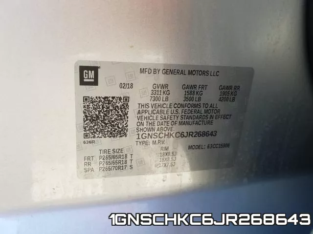 1GNSCHKC6JR268643 фото 2