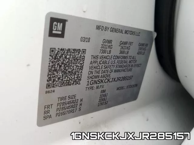1GNSKCKJXJR285157 фото 2