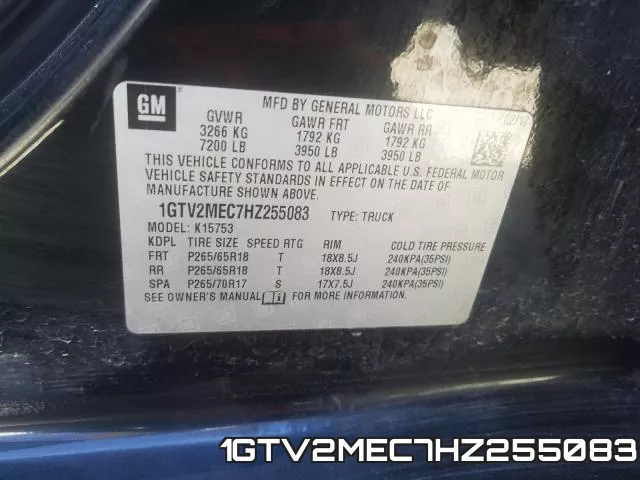 1GTV2MEC7HZ255083 фото 2