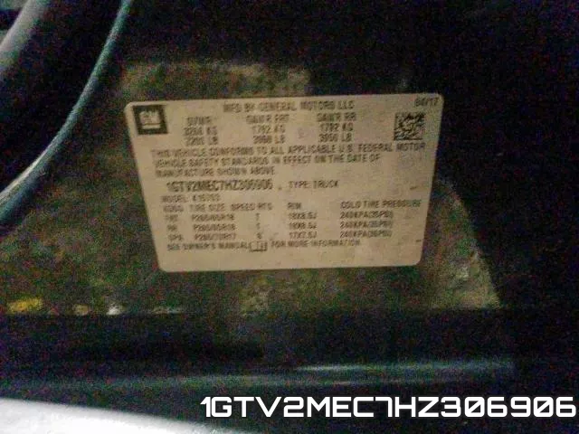 1GTV2MEC7HZ306906 фото 2