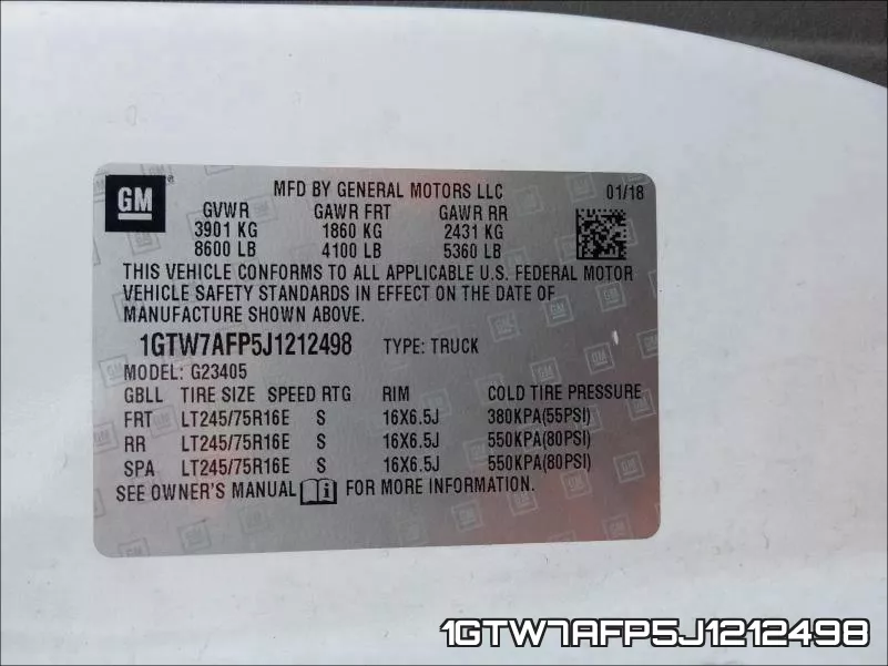 1GTW7AFP5J1212498 фото 2