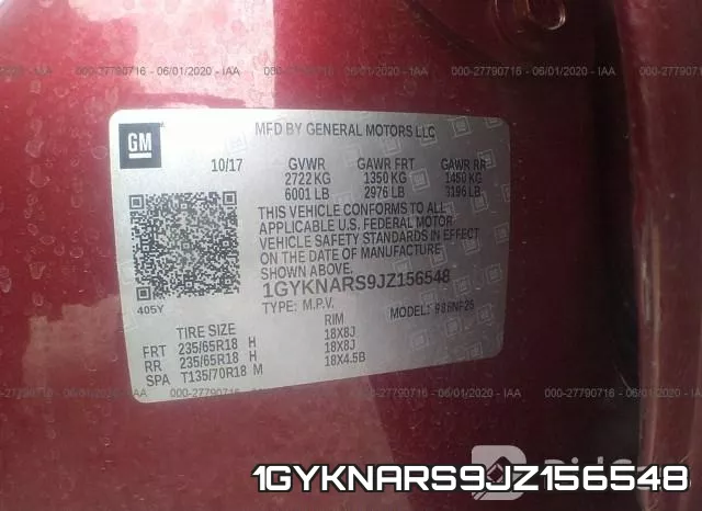 1GYKNARS9JZ156548 фото 10