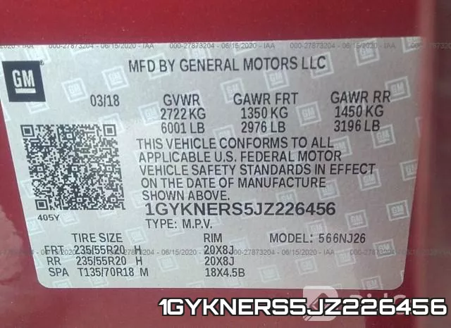 1GYKNERS5JZ226456 фото 10
