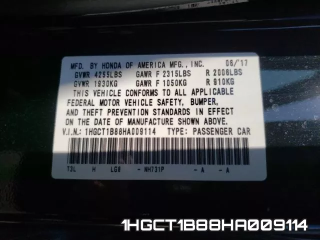 1HGCT1B88HA009114 фото 2