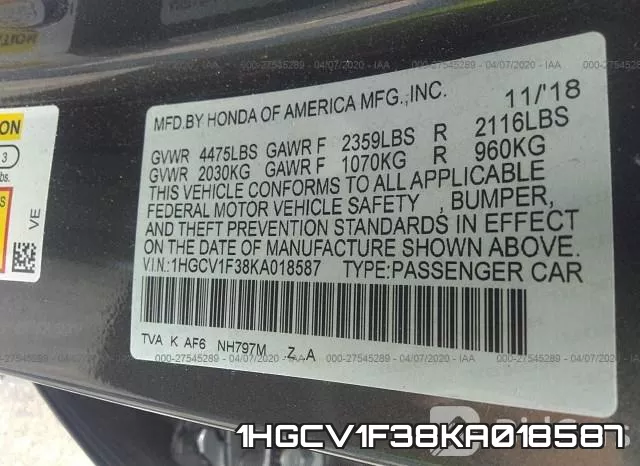 1HGCV1F38KA018587 фото 10