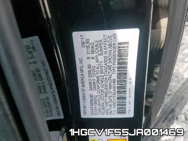 1HGCV1F55JA001469 фото 2