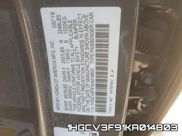1HGCV3F91KA014803 фото 2