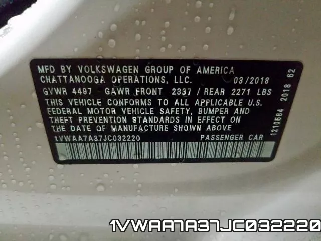 1VWAA7A37JC032220 фото 2
