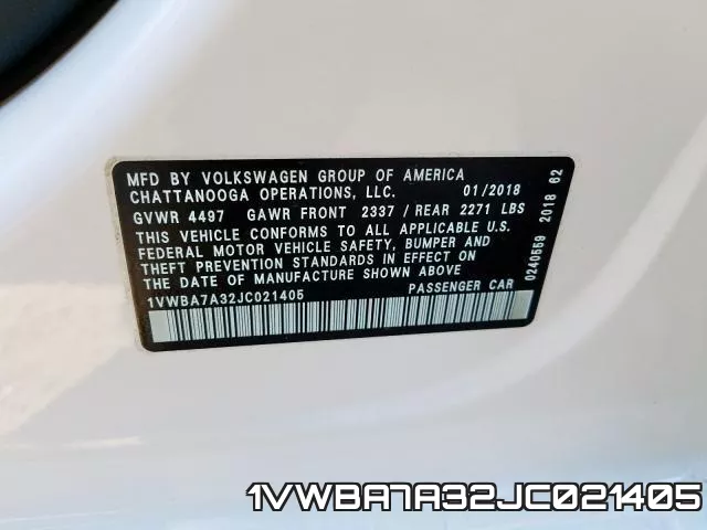 1VWBA7A32JC021405 фото 2