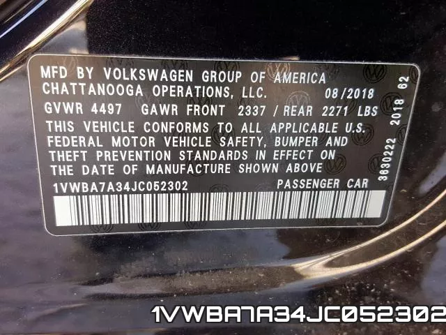 1VWBA7A34JC052302 фото 2