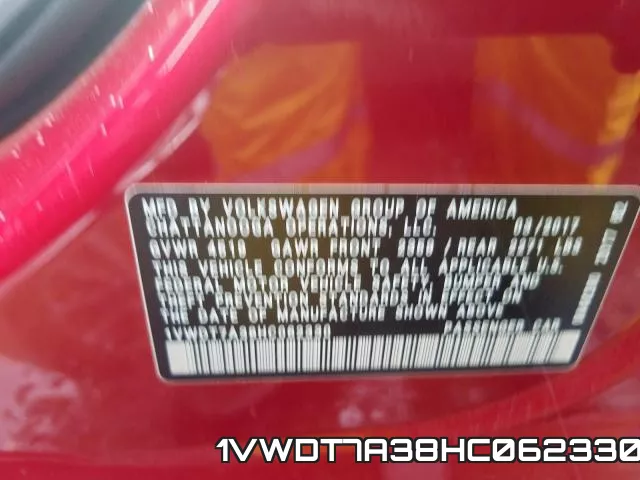 1VWDT7A38HC062330 фото 2