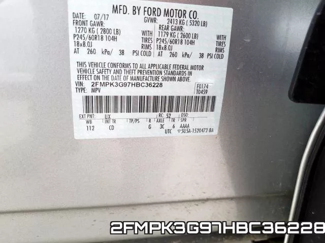 2FMPK3G97HBC36228 фото 2